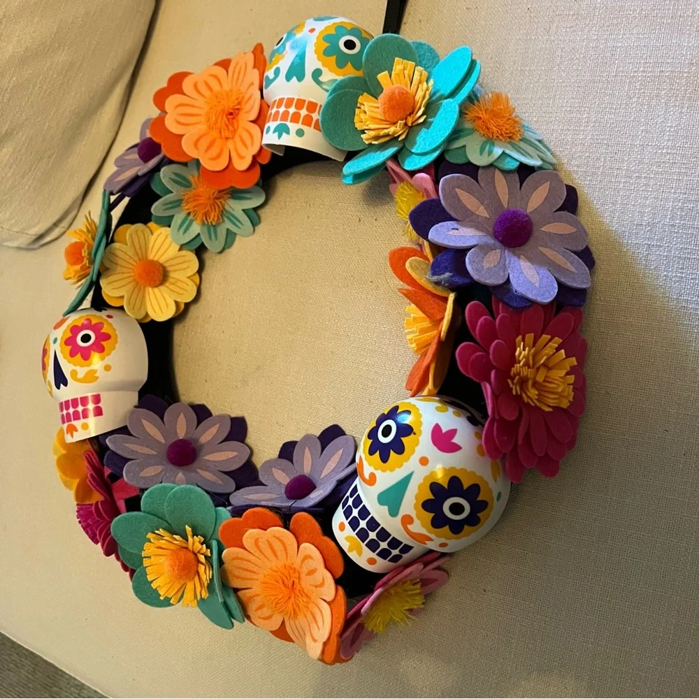 Target Dia de Los Muertos Sugar Skull Wreath